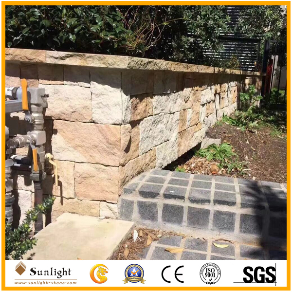 Natural Yellow Sandstone Tile for External Wall Cladding, Flooring