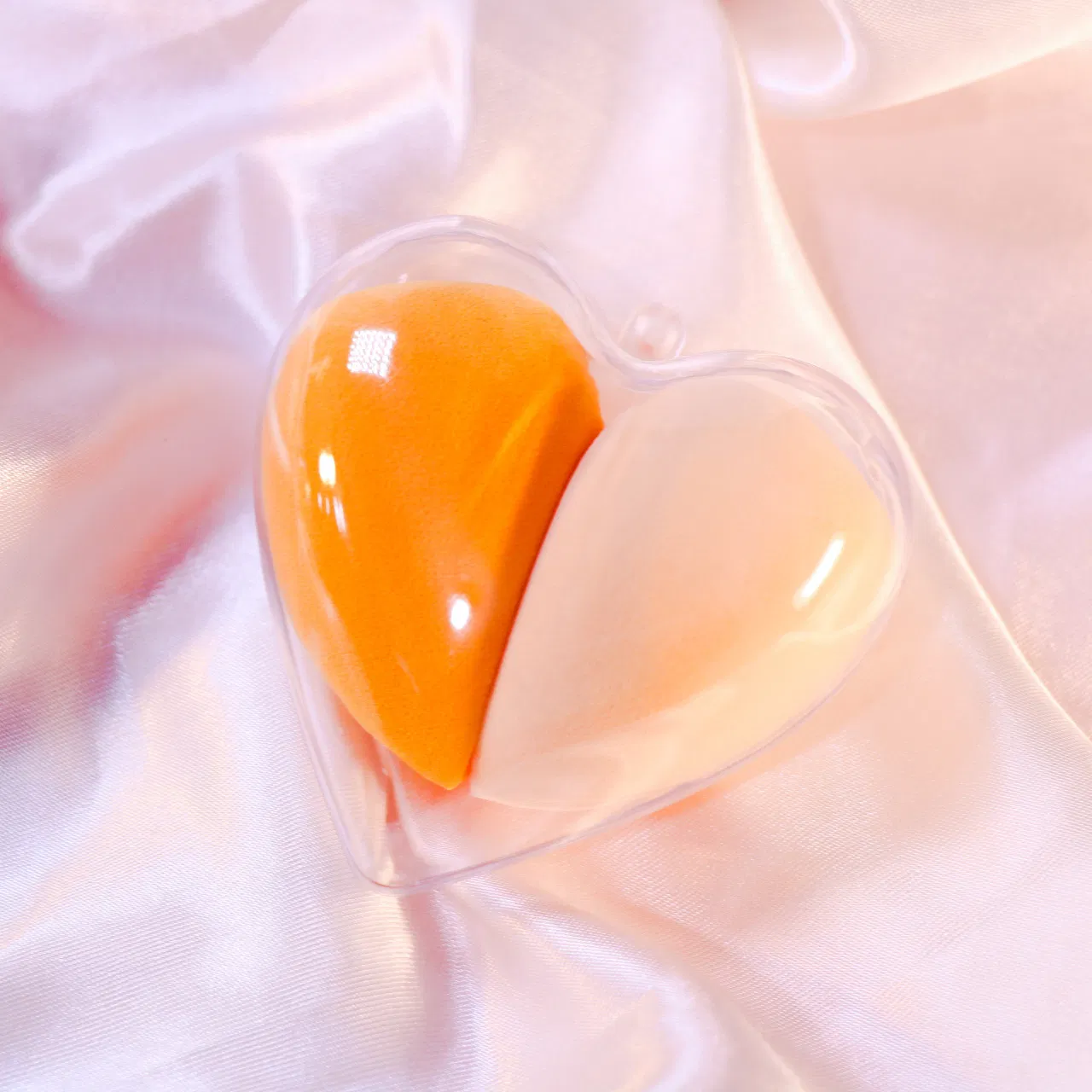 Beautichen Heart Shape Case Makeup Sponge Set - Latex-Free Beauty Blender for Dry/Wet Dual Use, Non-Absorbent Cosmetic Puff in Portable Love Box (Factory Direct