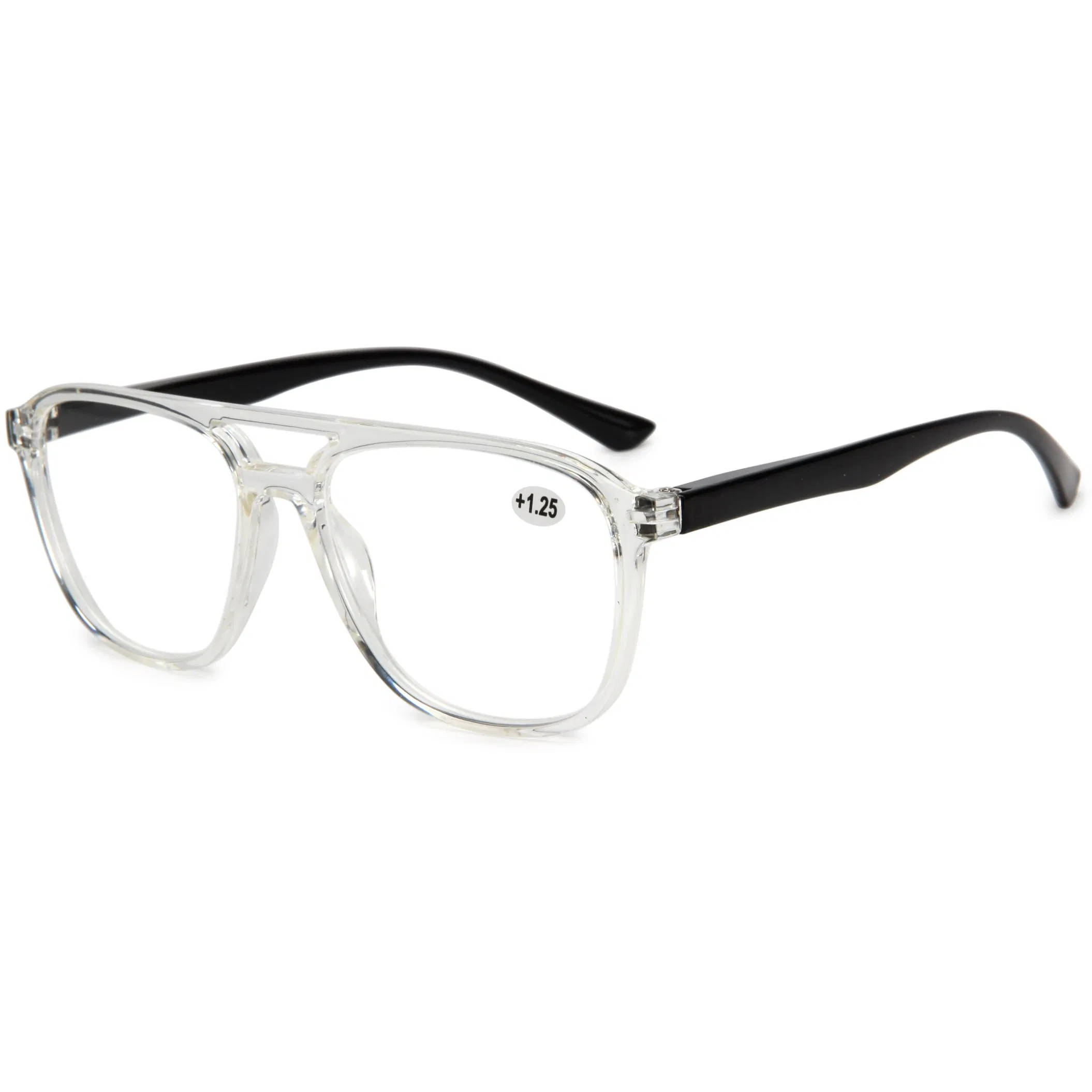 Fashion Double Bridge Pilot Reading Glasses with Spring Hinge Custom Design Logo Available