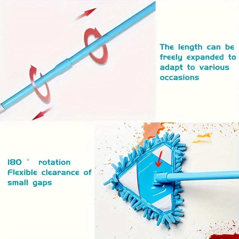 Promotional Customized Factory Price Triangle Retractable Wall Mop Extendable Telescopic Cleaning Supplies