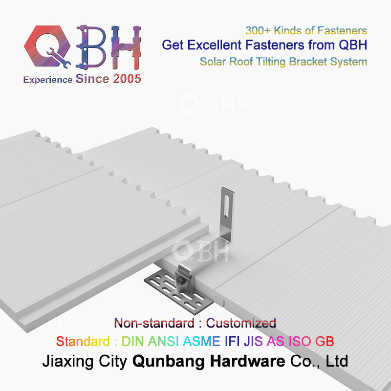 Qbh Customized Photovoltaic PV Energy System Roofing Tilting Mounting Solar Power Panel Aluminum Alloy Extrusion Guid Bracket Supporting Structure for Solar