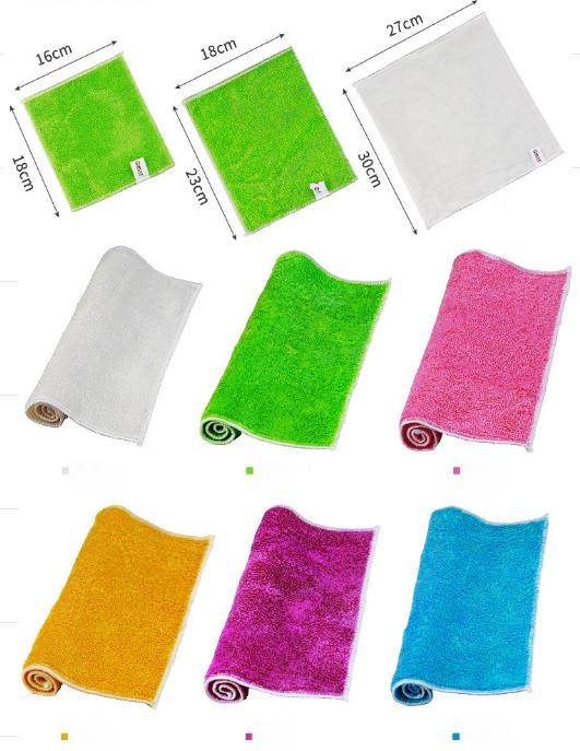 Custom Double Layer Extra Thick Bamboo Fiber Dish Wash Cloth Kitchen Towels