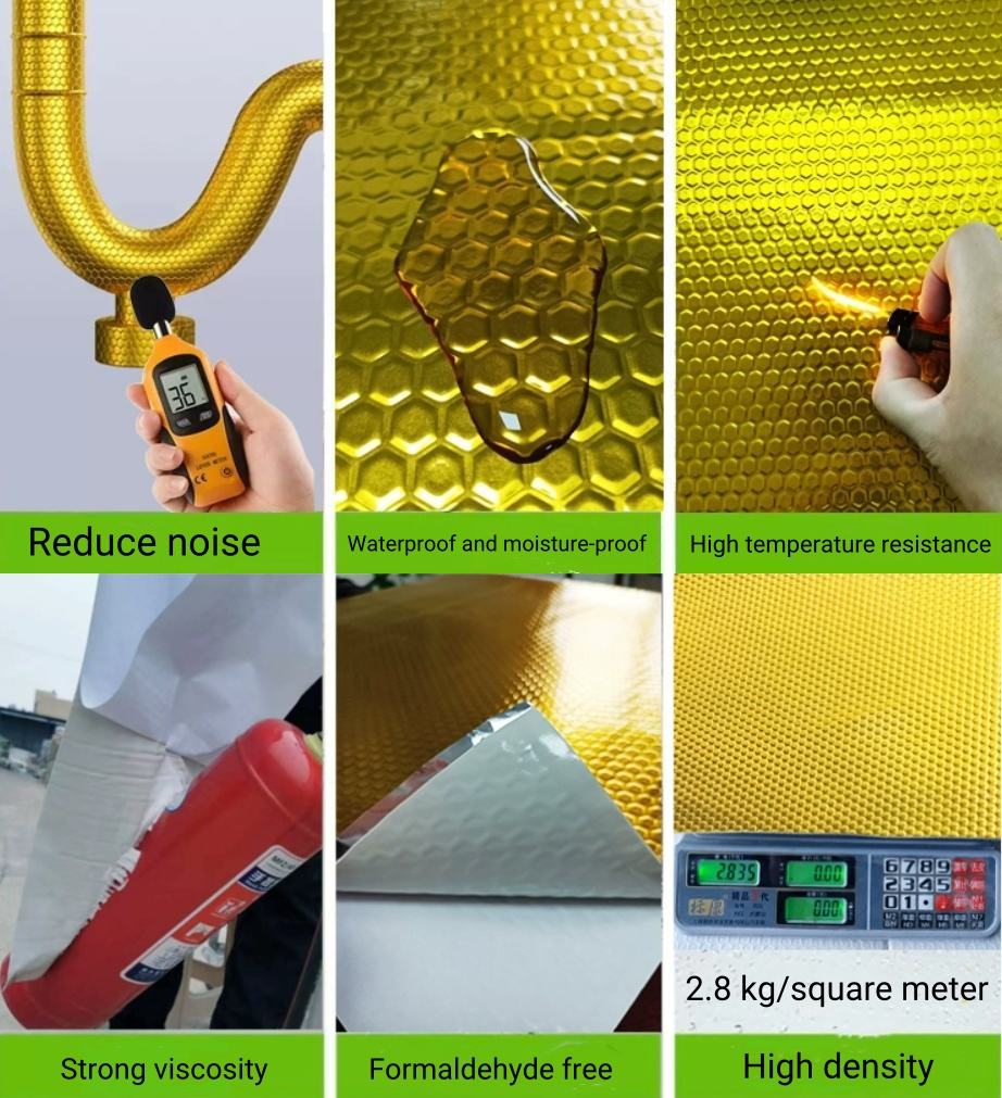 2mm Car Noise Deadener Sound Absorbing Sound Deadening Material Self Adhesive Rubber Sheet Butyl Damping Mat