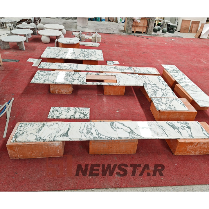 Hot Sales Arabescato Marbles Polished Surface Interior Design, White Marble Slab Floor Tile Countertop