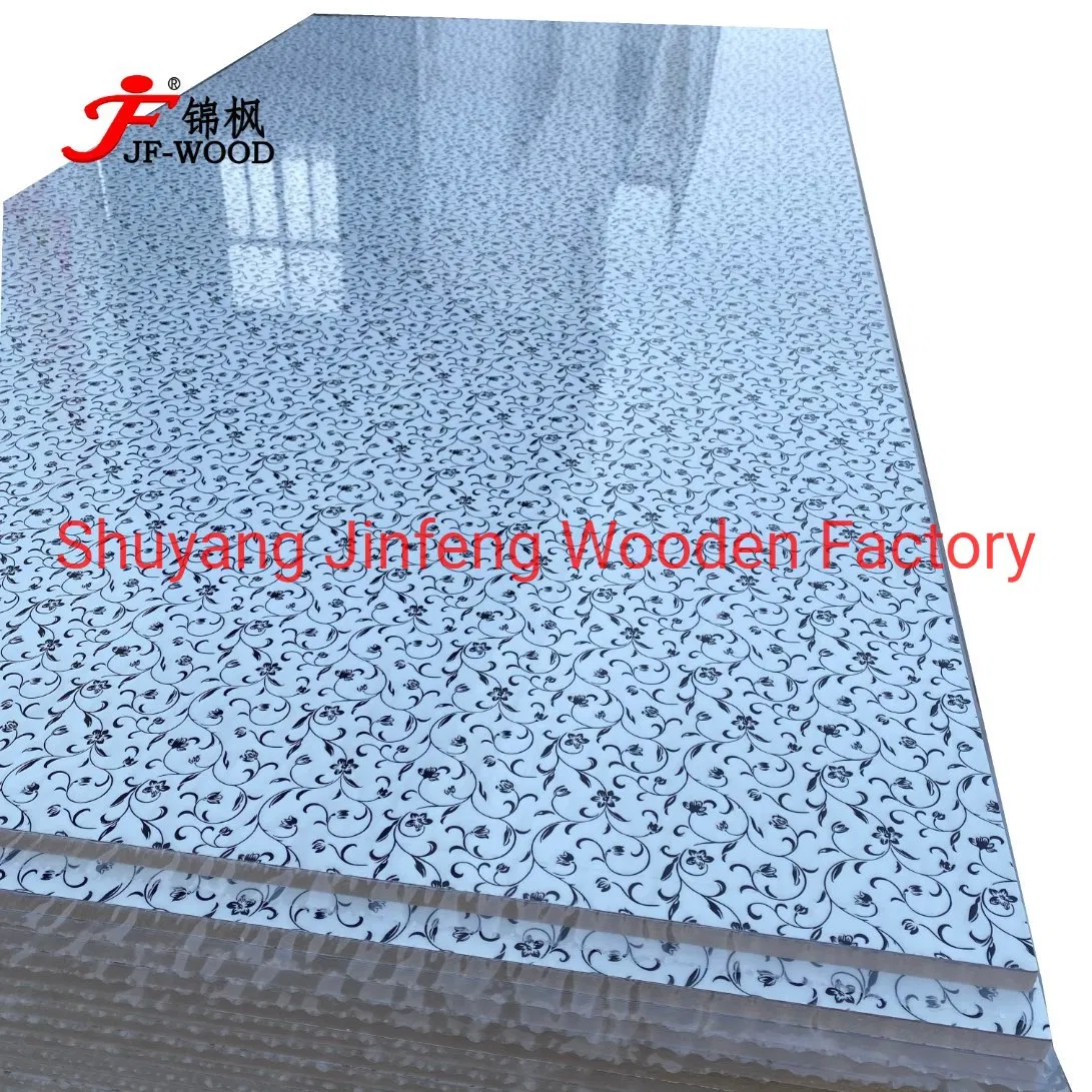 1220*2440*18mm 1220*2800*18mm Both Side Wood Grain Color Marble Color 2faced Laminated Melamine MDF Board High Glossy UV Coated MDF