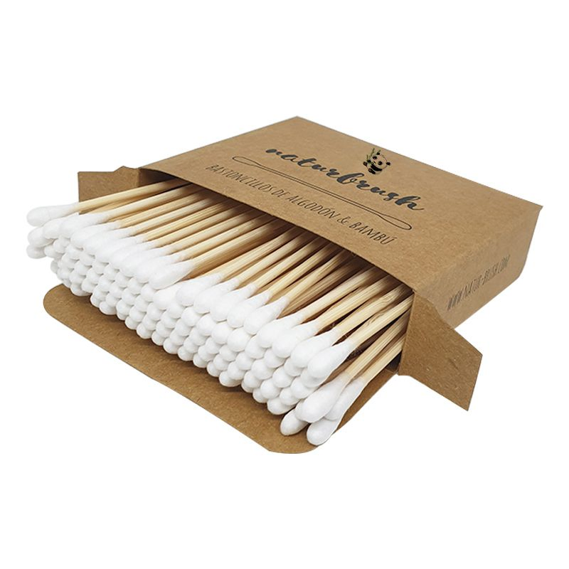 Customized 100PCS Cotton Bamboo Ear Buds Q-Tips Swabs
