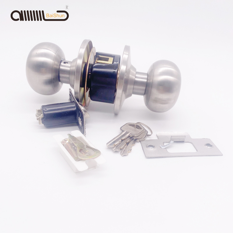 Factory Stainless Steel Entry Hotel Round Cylindrical Ball Door Handle Tubular Knob Lock