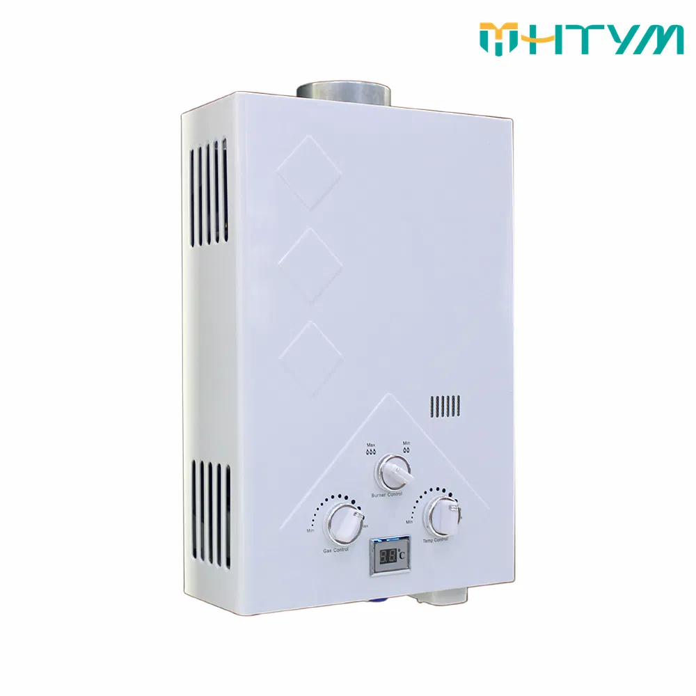 Household Copper Tank Flue Type Gas Water Heater with 3-Knob Control for 6-12L Home Use