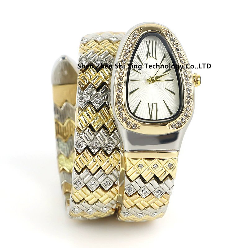 Hot Ladies Snake Shaped Bangle Watch for Gift