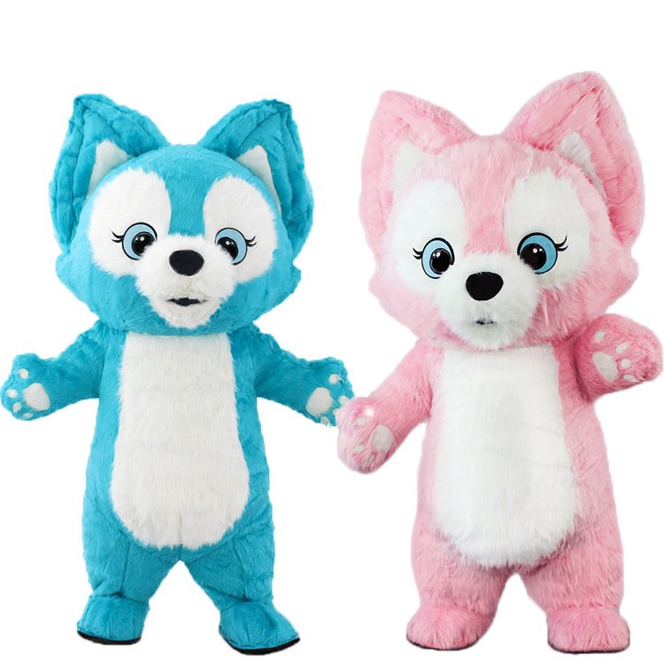 CE Certified Blue Fox Walking Doll Dress Inflatable Mascot Costume