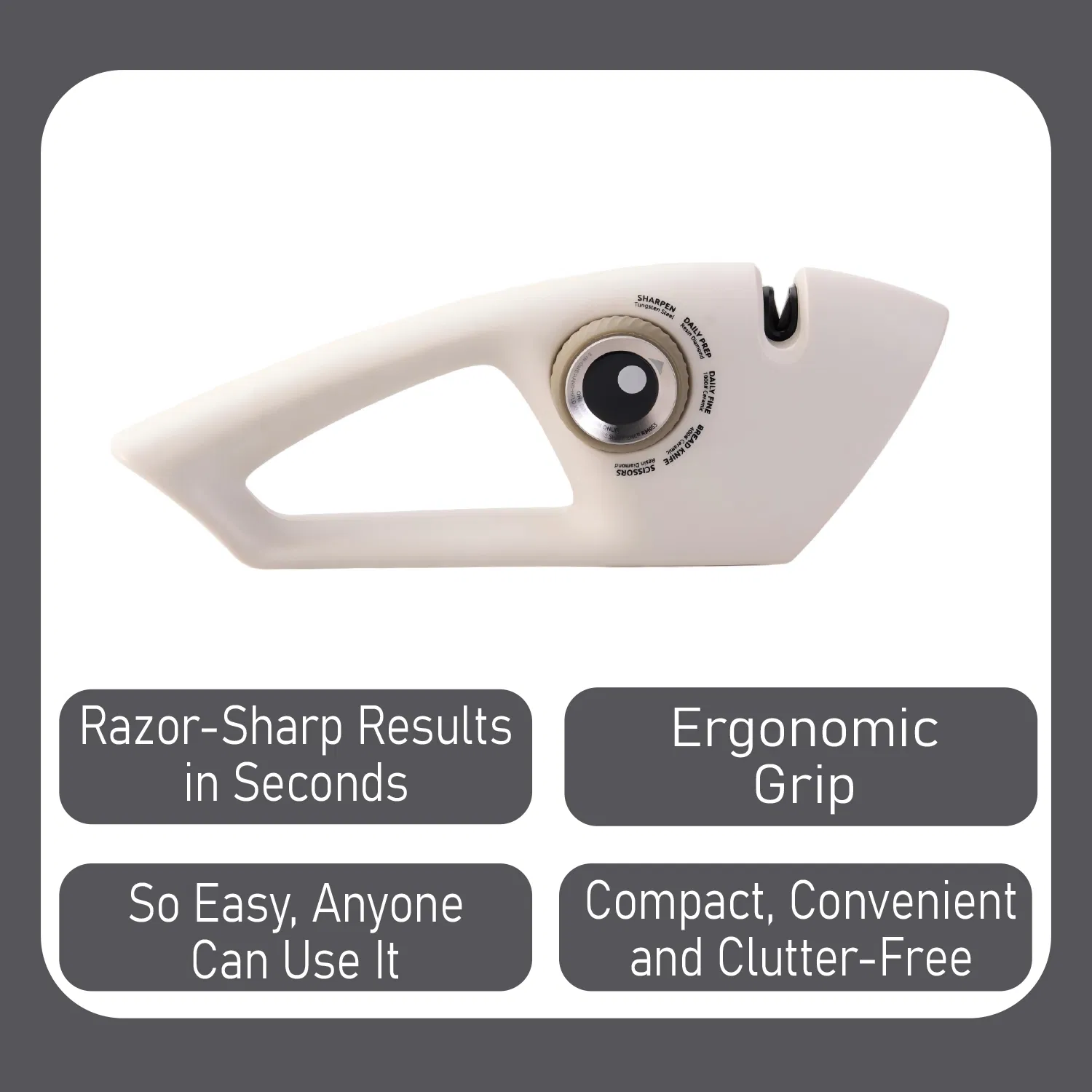 5-in-1 Adjustable Knife Sharpener Tungstensteel Ceramic Diamond Rods Non-Slip Ergonomic Kitchen Tool