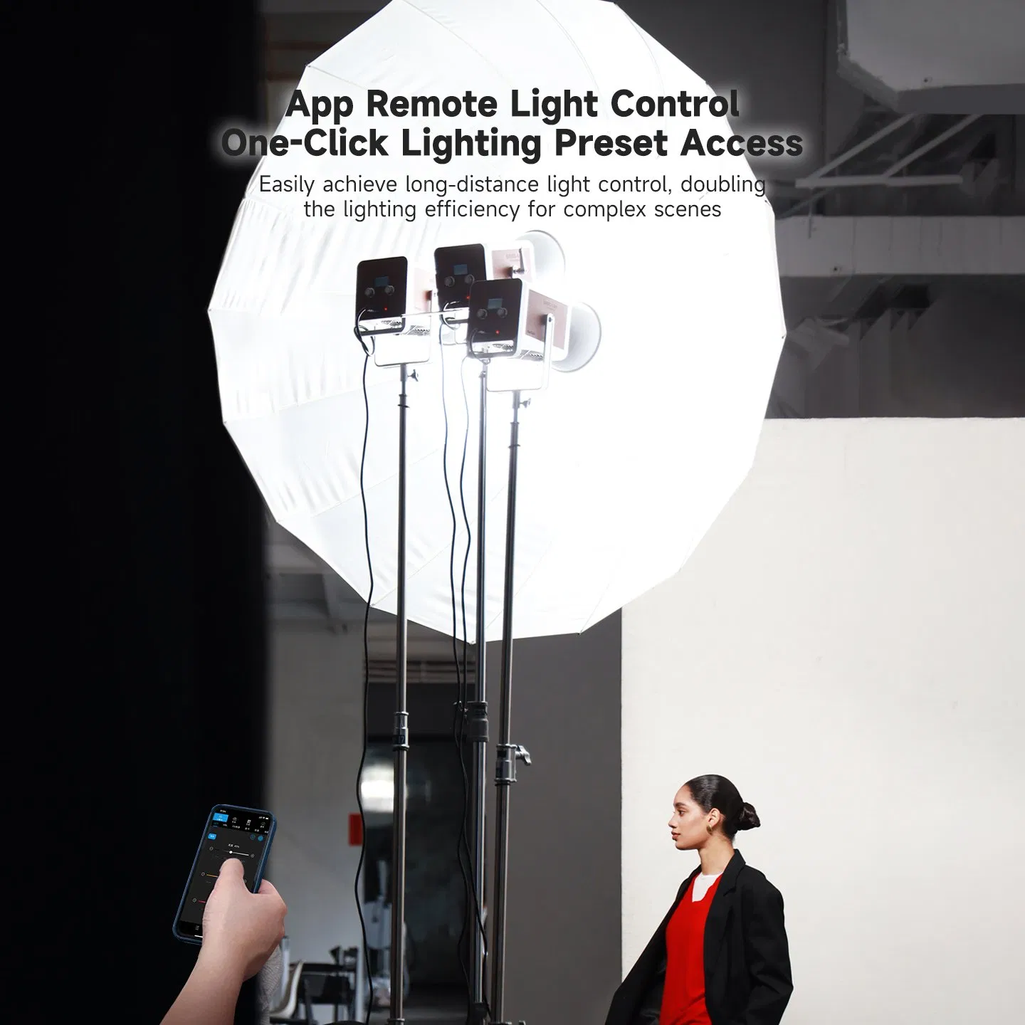 620W Professional Video Lighting Fixture Miaotu Retro Series CRI≥95 Dimmable 2700-6500K APP Remote Control with OEM Support