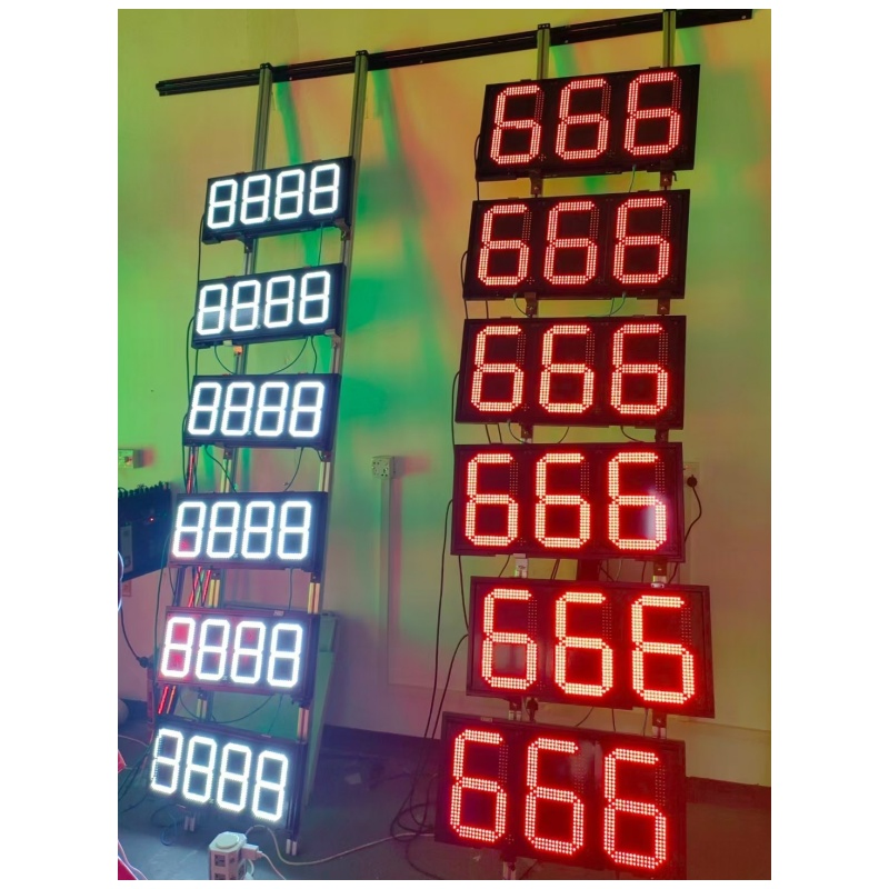 Outdoor IP65 12inch 7 Segment 4 Digits 88.88 Red/Green Color Gas Station LED Price Display