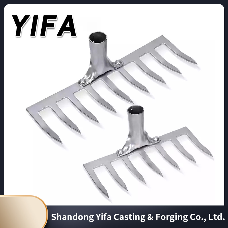 High Quality Garden Carbon Steel 12 Tines Push Rake Carbon Steel Rake