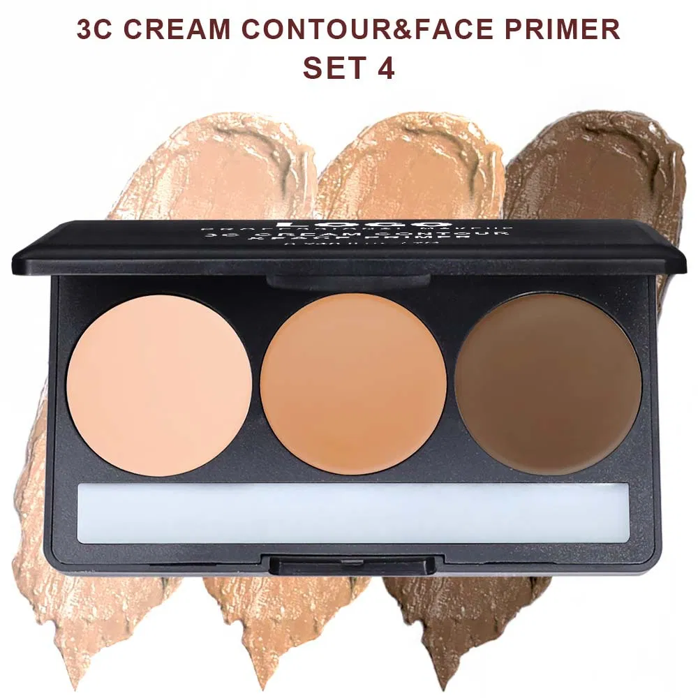 3 Colors Contour Palette Mineral Makeup Cream Private Label Natural Cosmetics Matte Finish Contour & Face Primer Palette