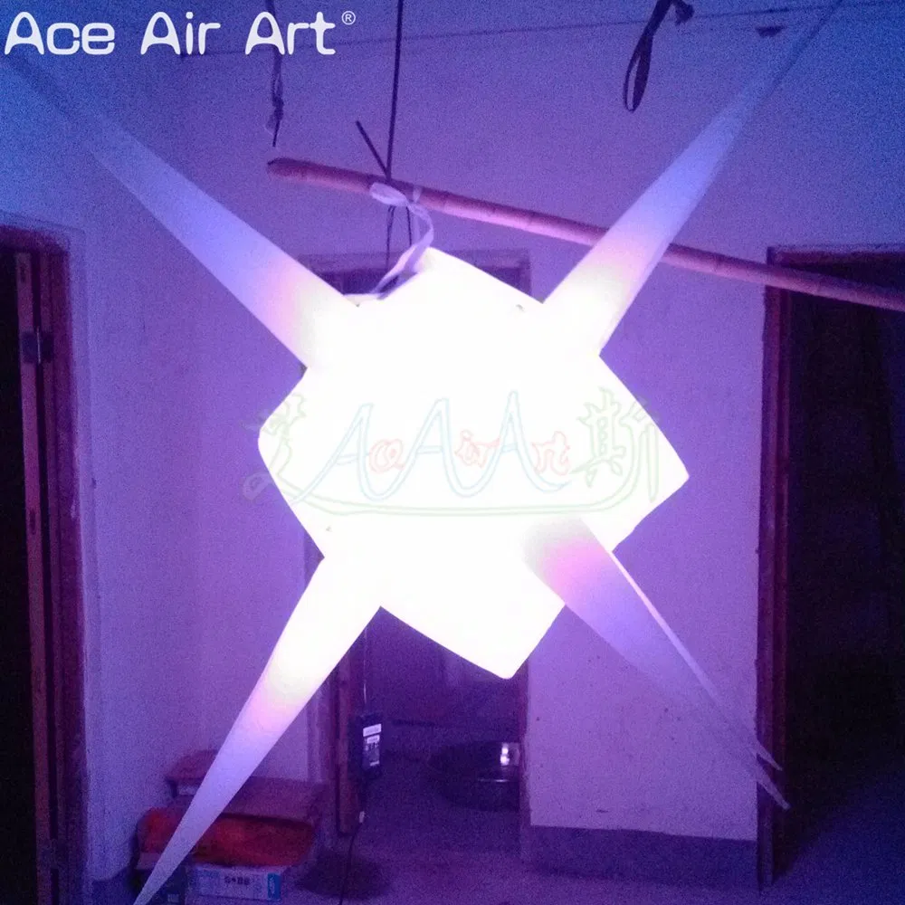 Inflatable Square Star with Colorful Light Custom Inflatable Hanging Decoration