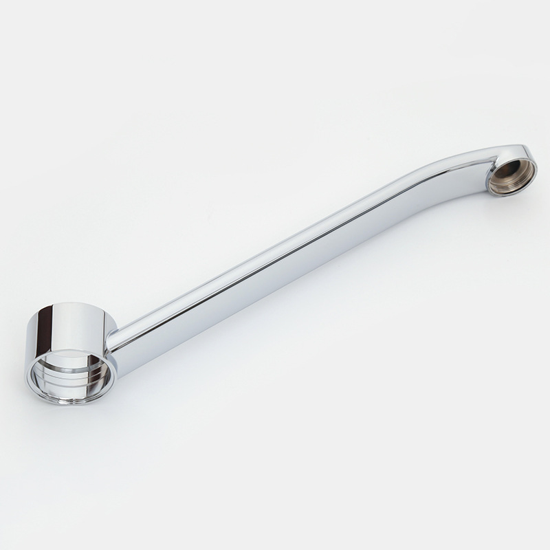 Custom Wall Type Kitchen Zinc Alloy Faucet Bend Fittings Rotating Water Bend S-Shaped Bend Chromed Horizontal Outlet Pipe