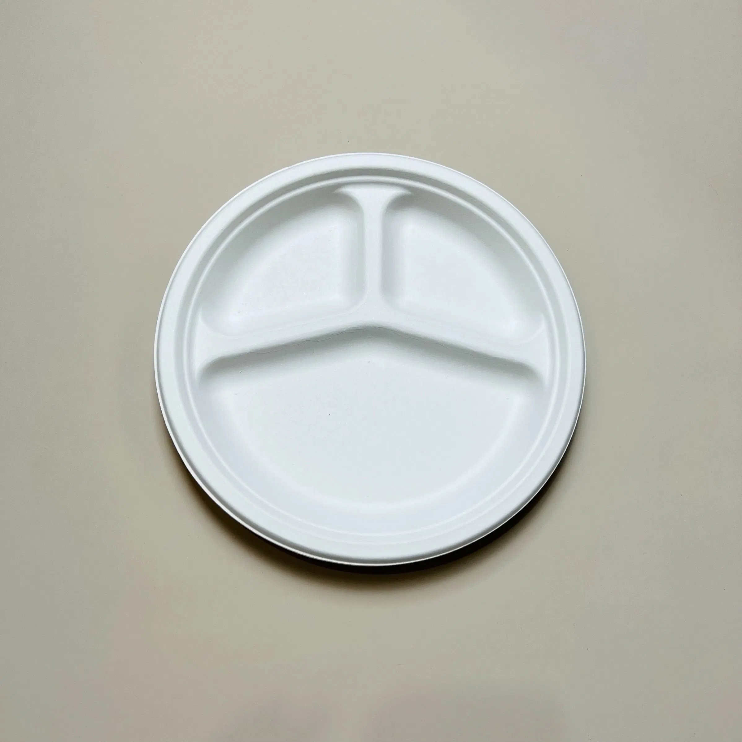 Biodegradable Sugarcane Bagasse Tableware Dish Carry-out Tableware Takeaway Compostable Sugarcane Food Container Pulp Fiber Round Disposable Paper Plate