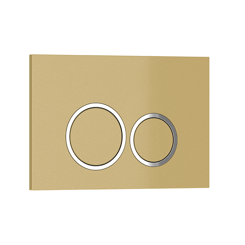 Bathroom Luxury Design Silver Color Round Shape Push Dual Flush Button Panel for Wall Hung Toilet
