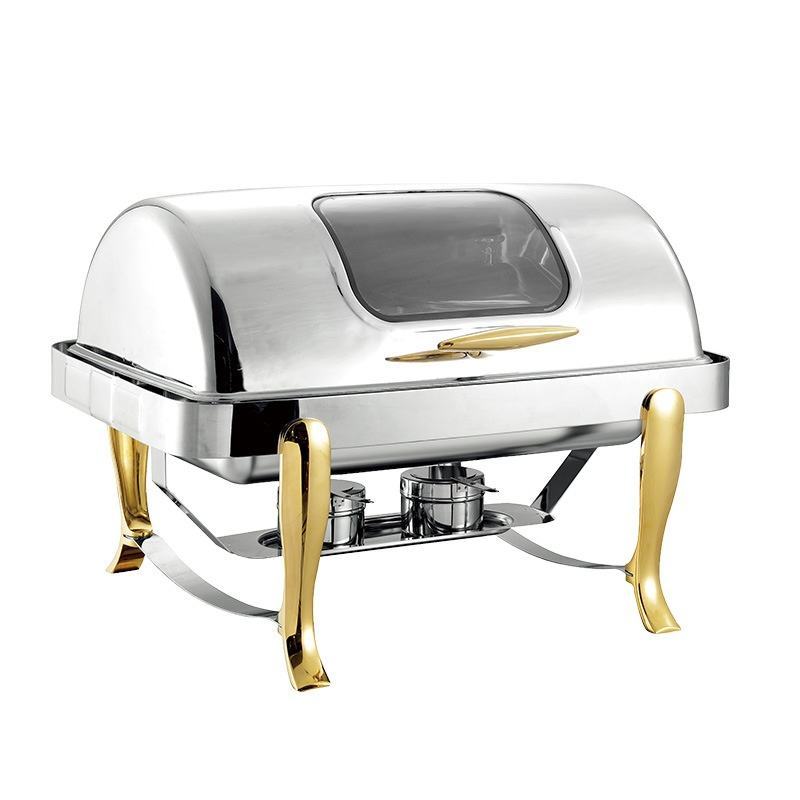 Hotel Commercial Buffet Restaurant Stainless Steel Tableware Utensils Electric Heating Breakfast Warming Buffet Stove Food Metal