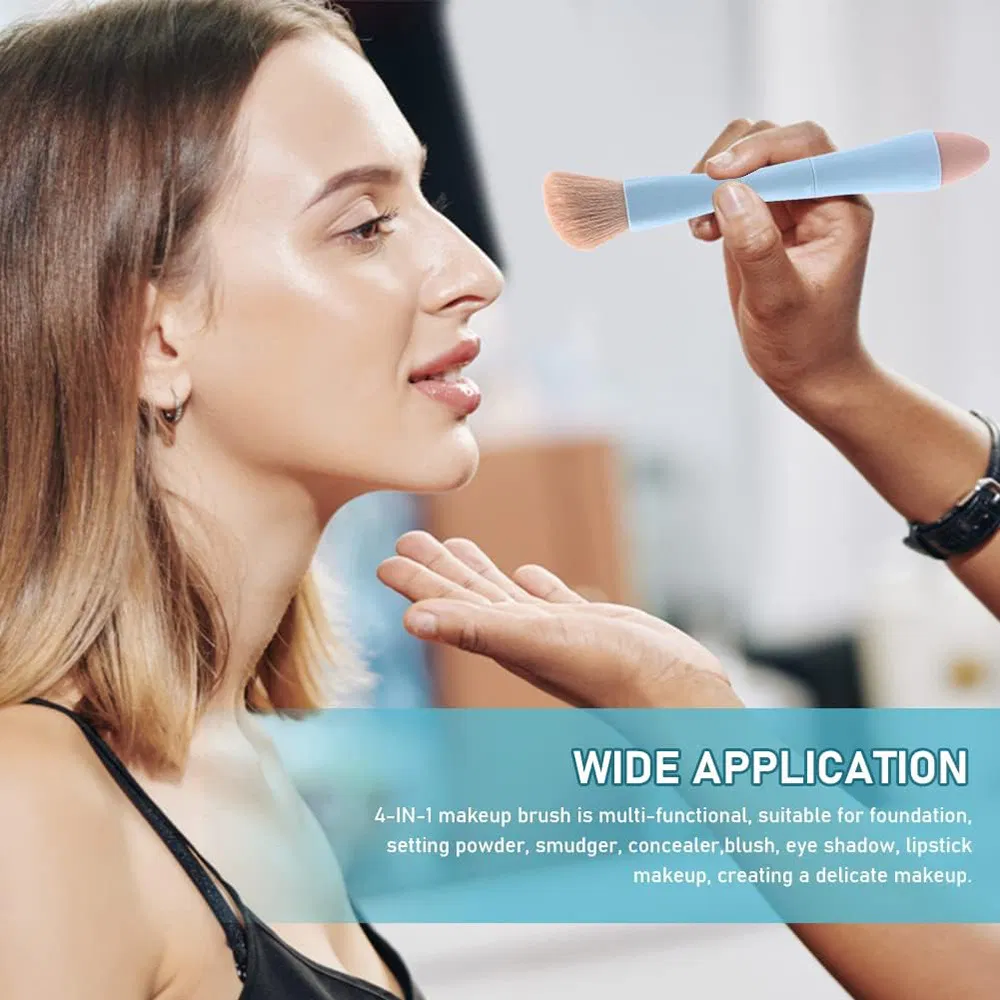 4-in-1 Makeup Brush Vegan & Travel-Friendly All-in-One Beauty Tool for on-The-Go Glam Dropshipping Brushes
