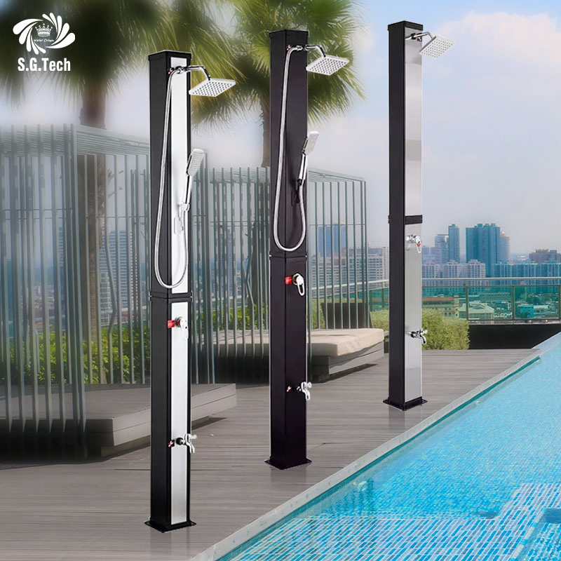 Water Crown Pool Accessories Stainless Steel Energy Saving Solar Outdoor Pool Shower