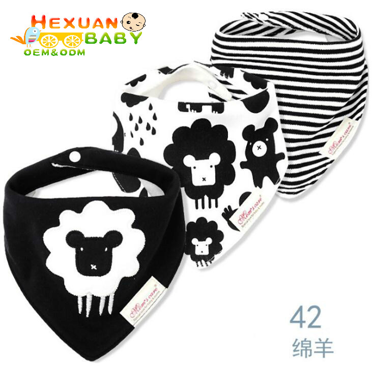 Unisex Cute Baby Bibs Soft Cotton with Cute Print Snaps Closure Washable Feature for Toddlers