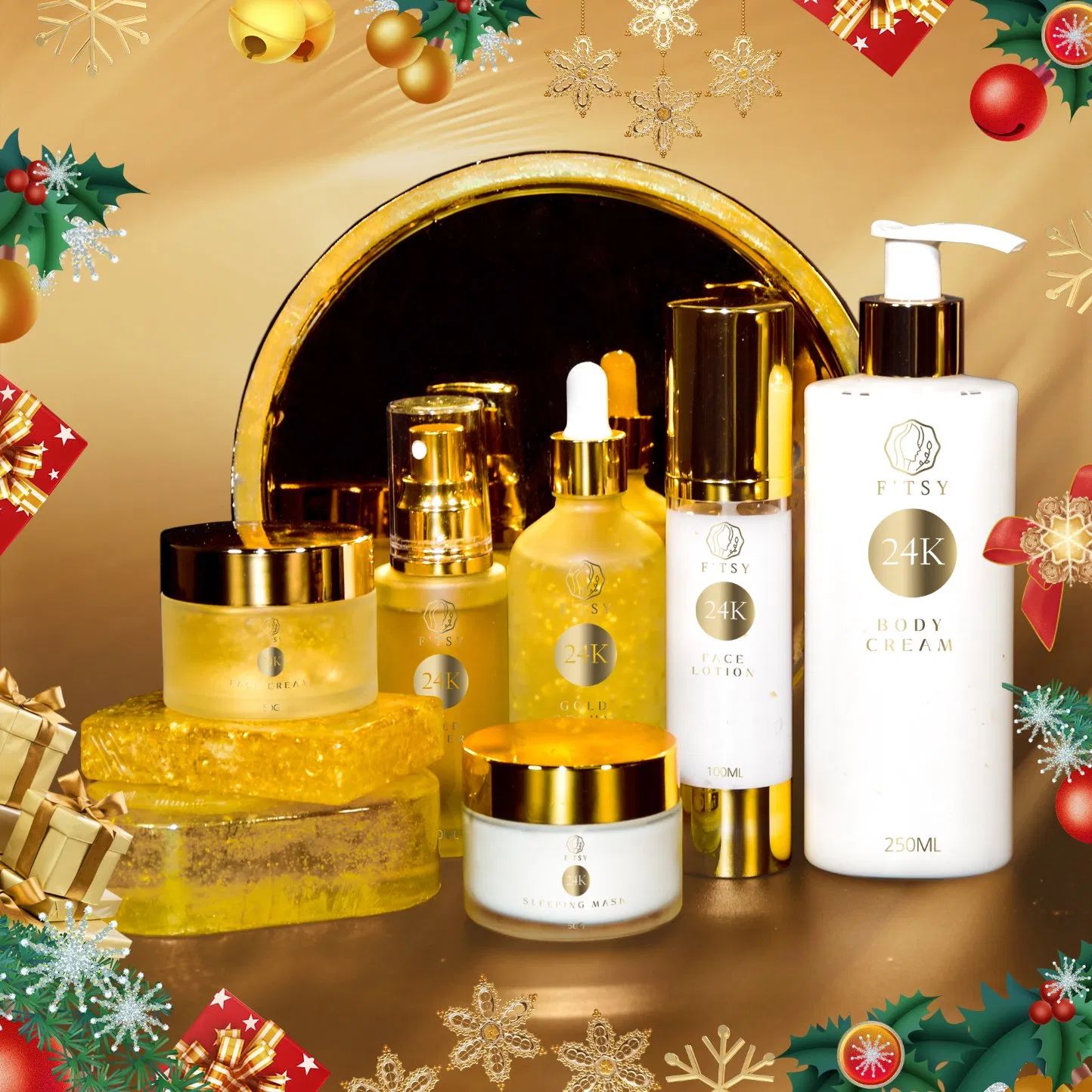 24K Gold Luxury Skin Care Set Facial Skin Care Kit for All Skin Types