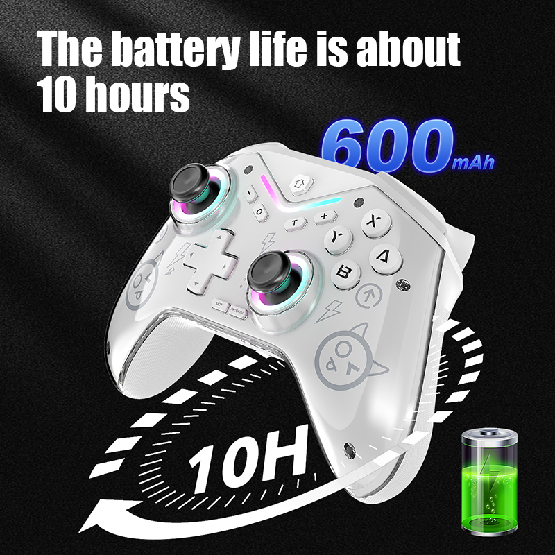 New Gaming Accessories Joystick 2.4G Wireless RGB Light Programable Game Controller for Nintend Switch