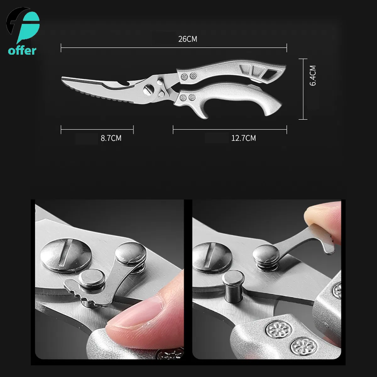 Stainless Steel Multifunctional Kitchen Scissors