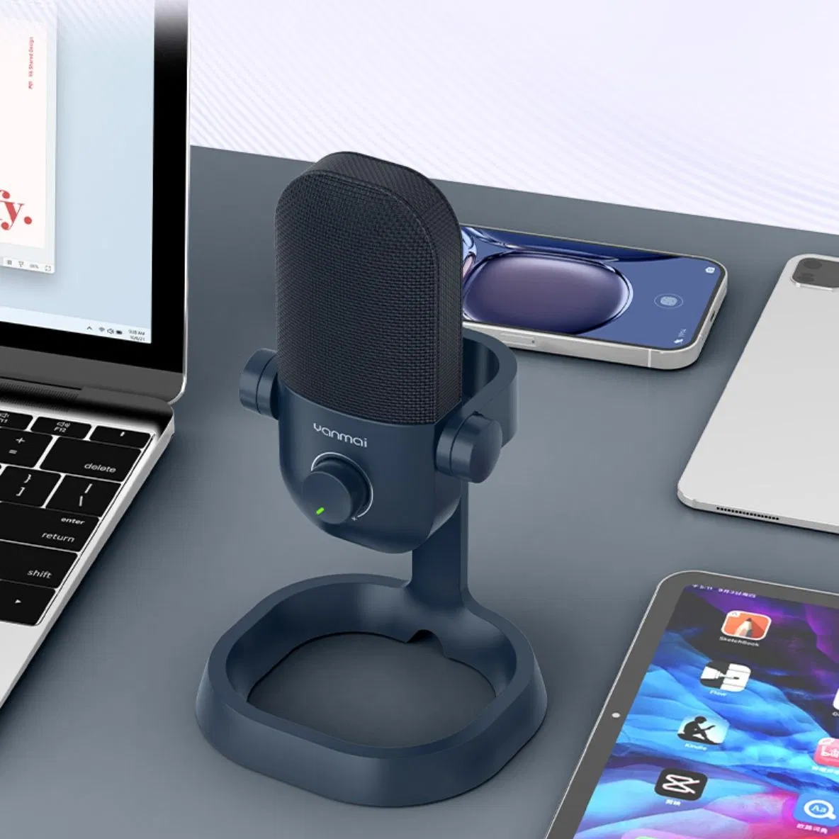 24-Bit/192 kHz Condenser Microphone with Mesh Grille Design