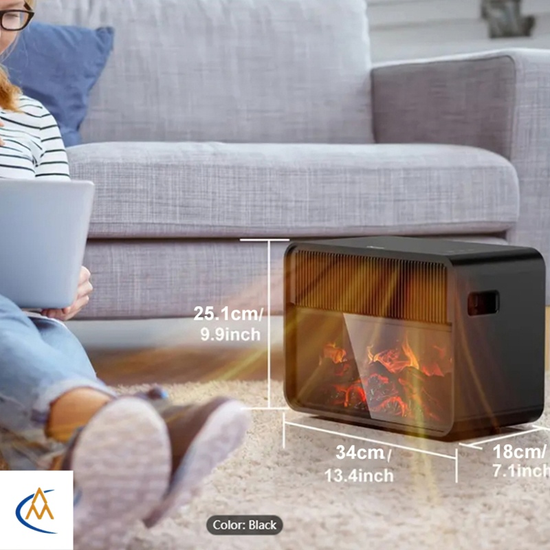 Электрический камин-обогреватель с эффектом пламени