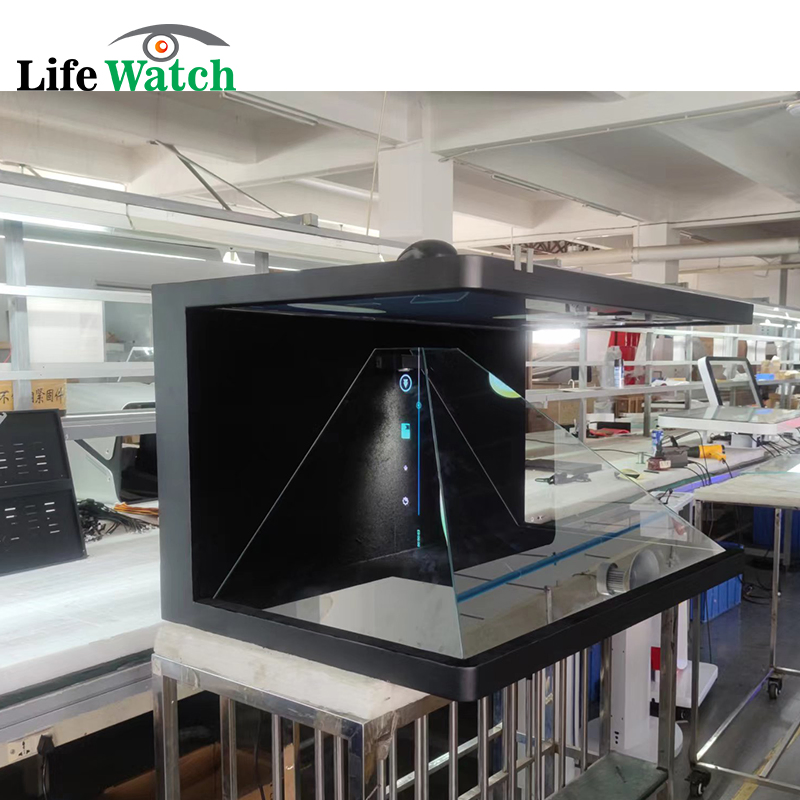3D Pyramid Showcase Holographic Projection 19-22-32-43-55-65-75-85inch 270degree 3D Hologram LCD Display Cabinet Showcase
