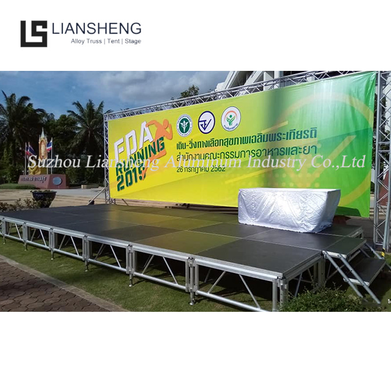 High Quality Factory Direct Sale Aluminum Custom Performance Adjustable Stage Equipment Outdoor Portable Mobile Concert Stage