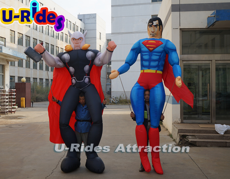 Specially design Inflatable moving superman / walking superman cartoon for promotion