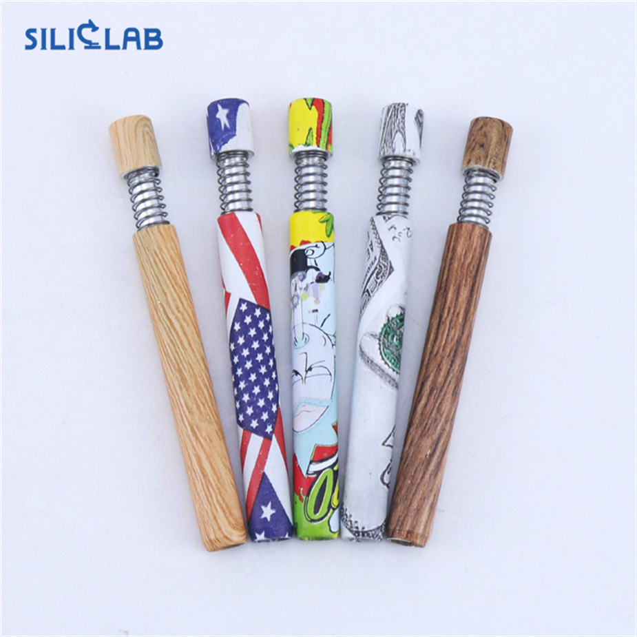 Full-Printing Metal One Hitter Cigarette Taster Bat Smoking Pipes