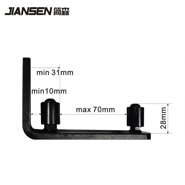 Jiansen Barn Door Pulley Anti-Sway Device Barn Door Track Floor Guide Rail Double Wheel Belt Bearing Super Smooth for Sliding Barn Door