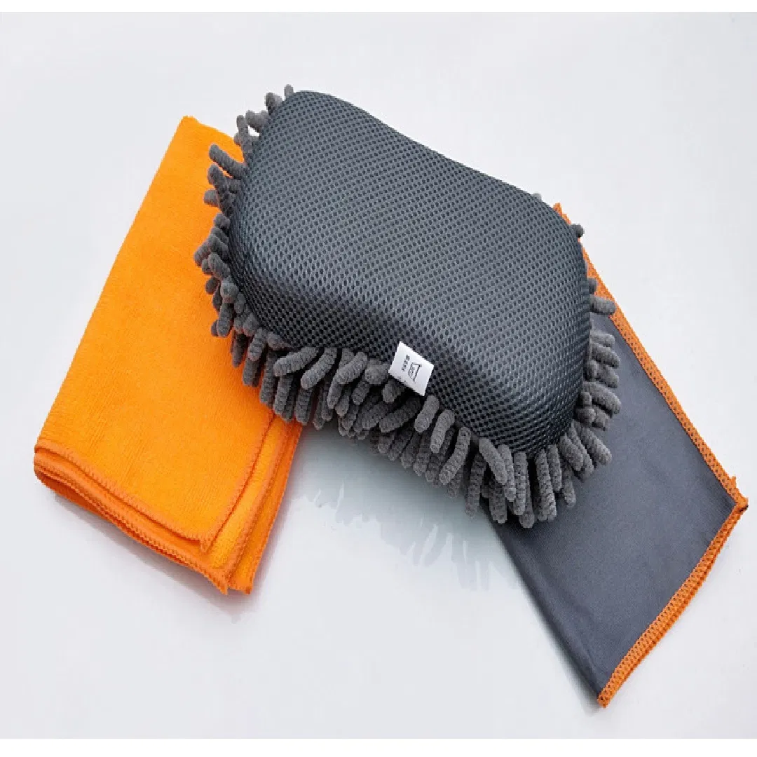 Microfiber Wash Car Cleaning Products Towel Sponge Wash Mitt Brush Kit