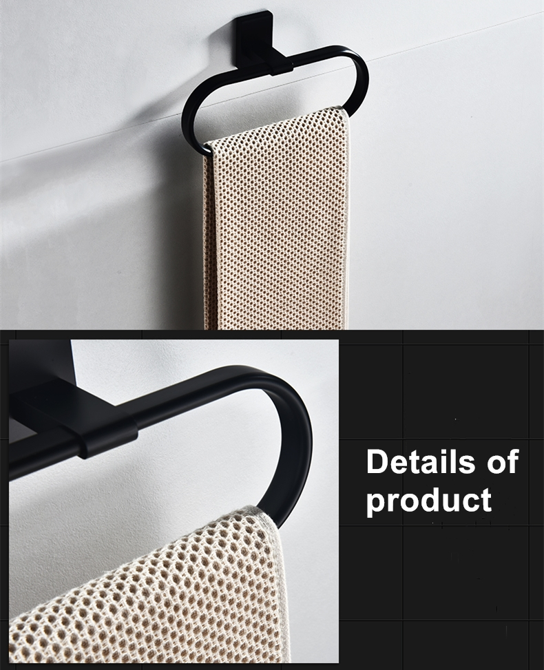 Полотенцедержатель для гостевых полотенец из латуни, матовый черный