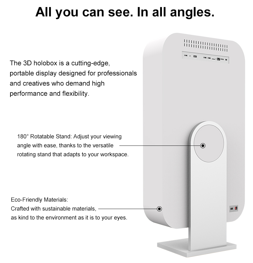 22 Inch Holographic Display Transparent Showcase Ai Holobox 3D LCD Transparent LCD Display Box