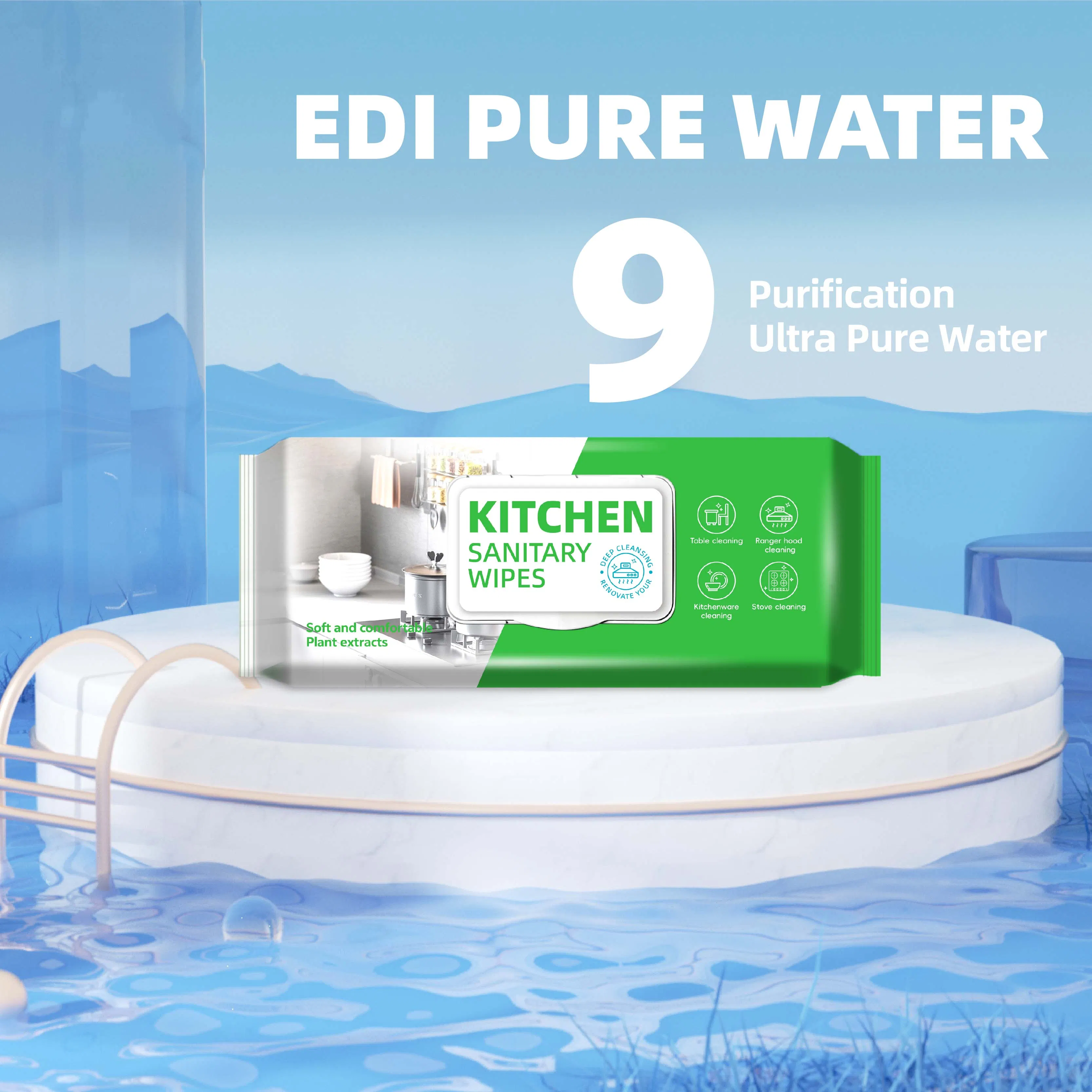 Fragrance-Free Large-Sized Disposable Kitchen Wipes