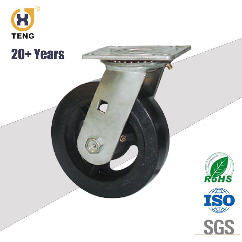 OEM China Factory Manufacturer Industrial Heavy Duty 8 Inch Swivel Top Plate PU Castor Trolley Wheel Caster