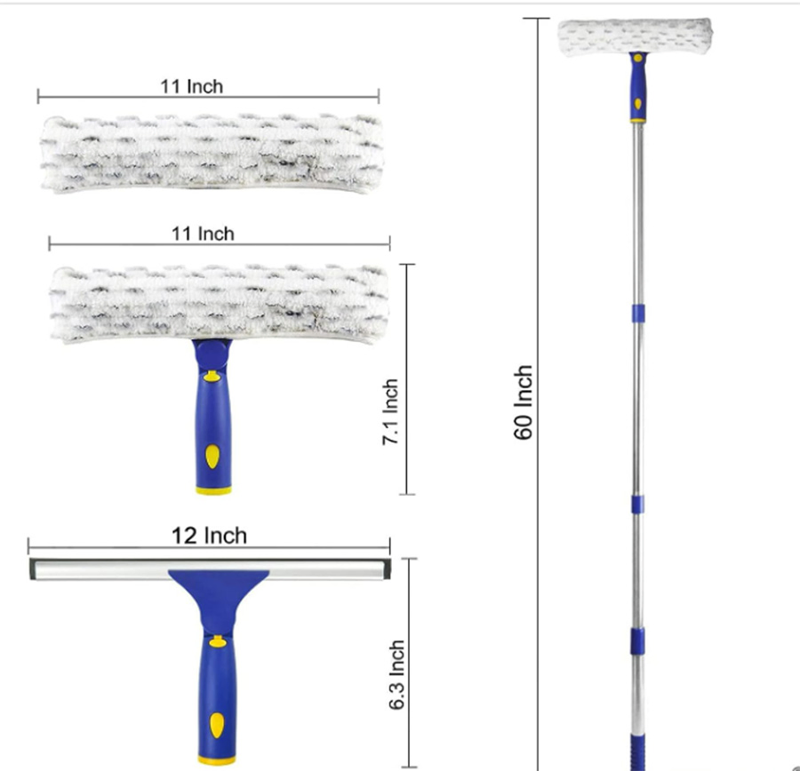 Squeegee for Window Cleaning with Stainless Steel Pole
