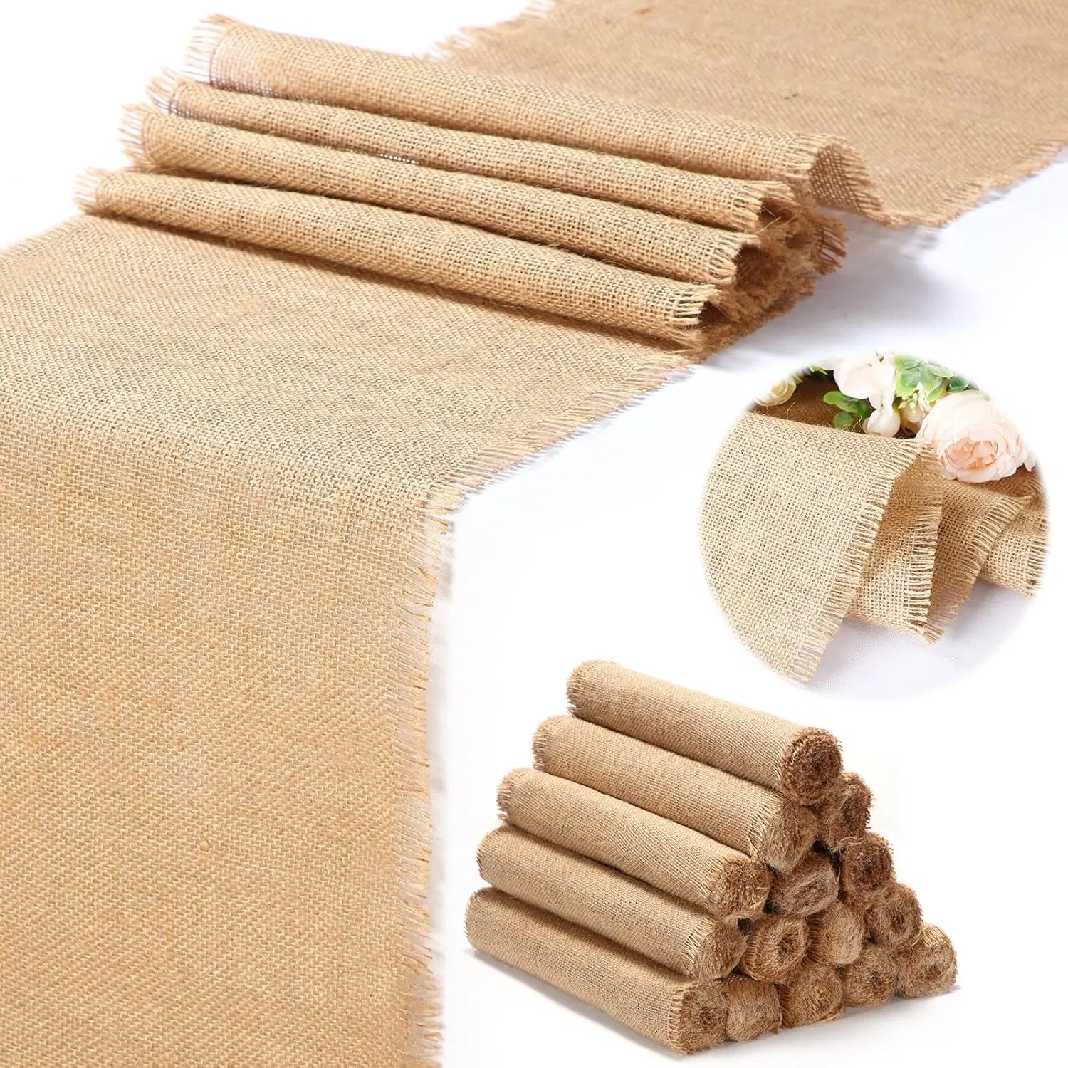 Burlap Table Runners Bulk 12 X 71 Inch Rustic Jute Tablerunner Khaki Farmhouse Country Burlap Runners