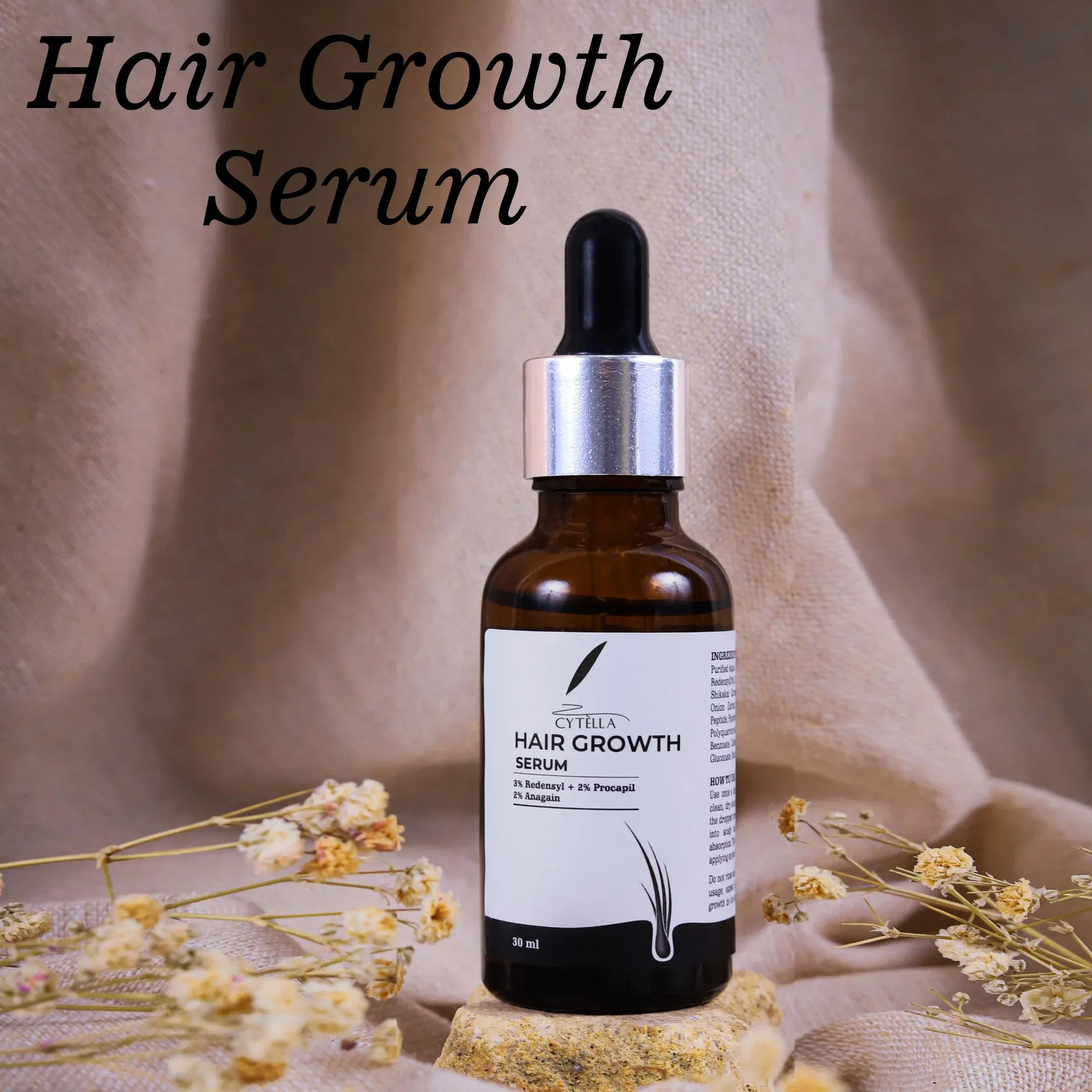 Natural Hair Growth Serum with Plant-Powered