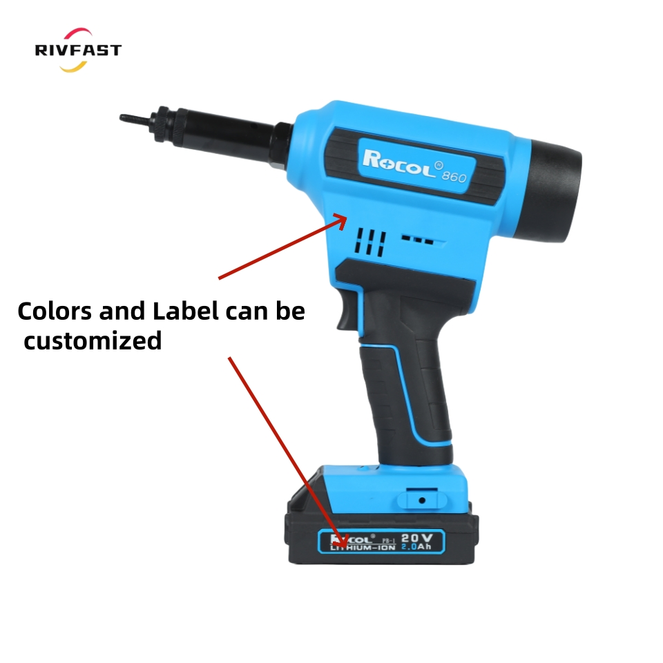 Battery Powered Rivet Nut Tool. Cordless Riveter with LCD Screen for M3-M10 Rivnuts