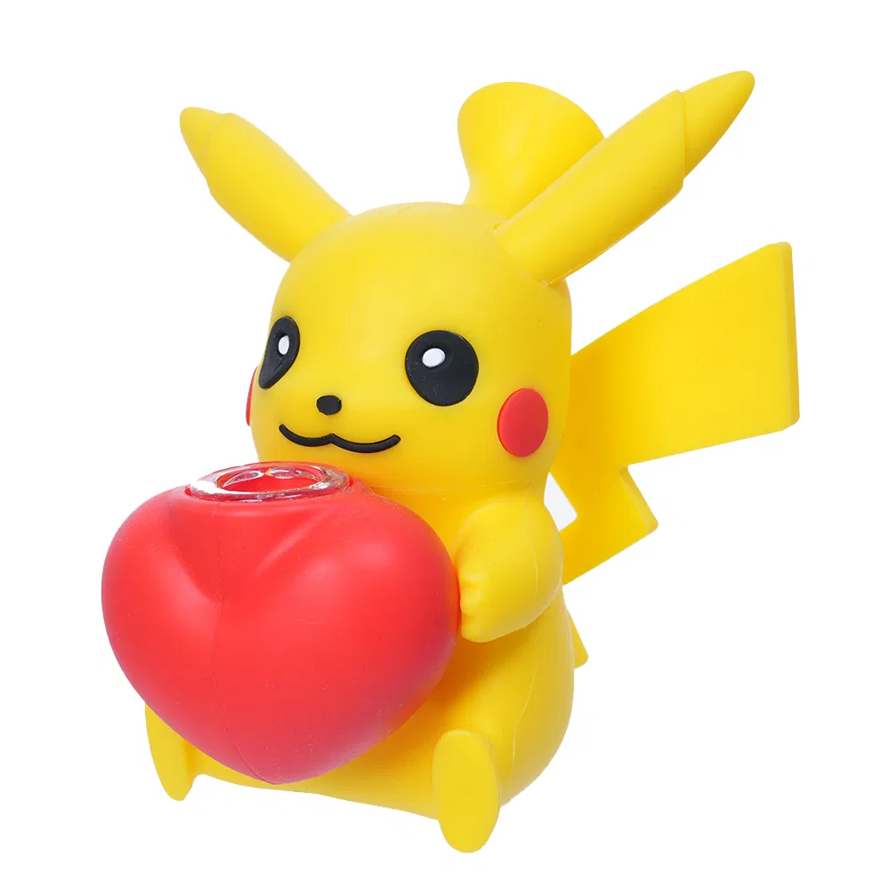Pokemon Waterpipe Pikachu Silicone Handpipe with Heart Bowl