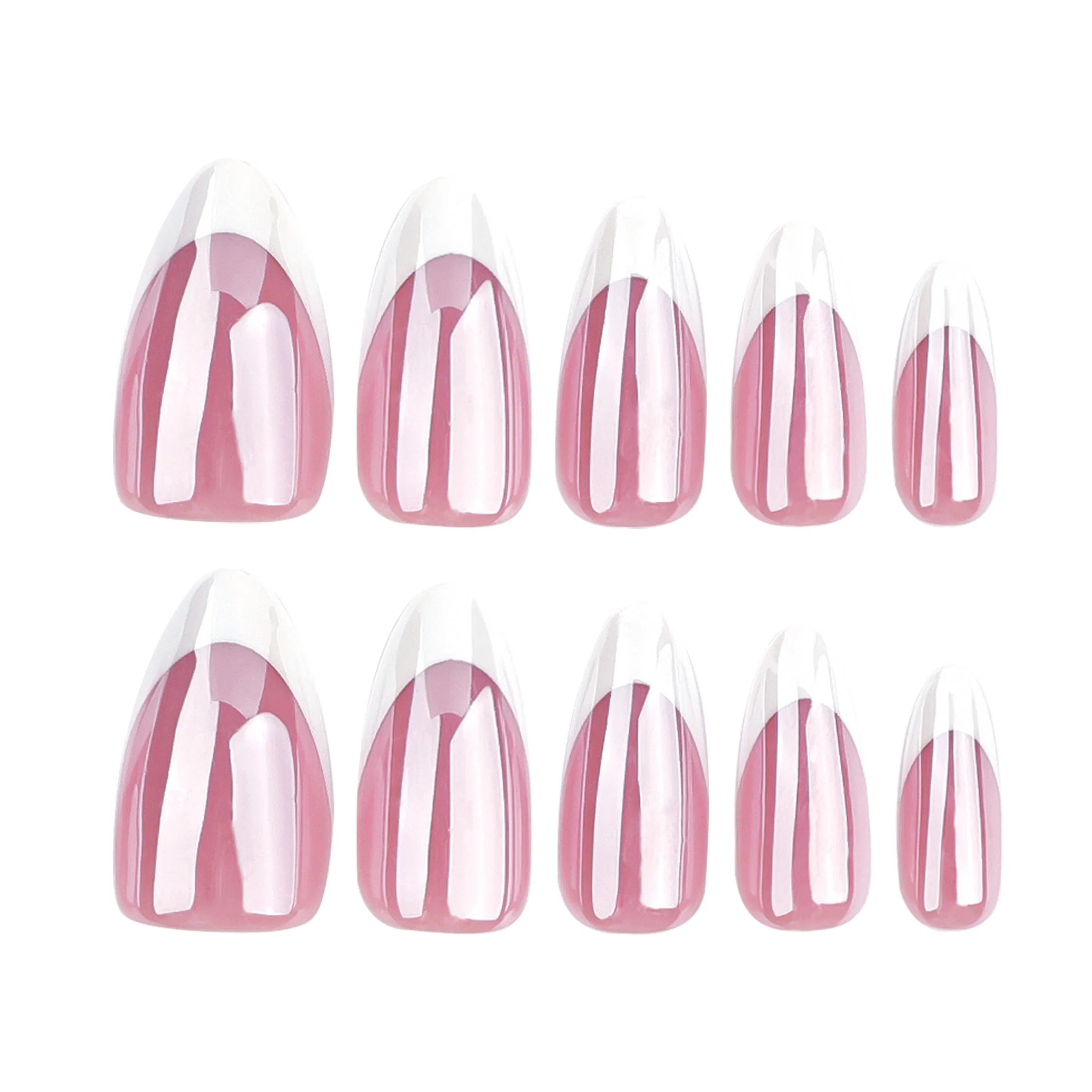 30PCS Wholesale Pink French Style Press on Artificial False Nails Beauty Nail Art