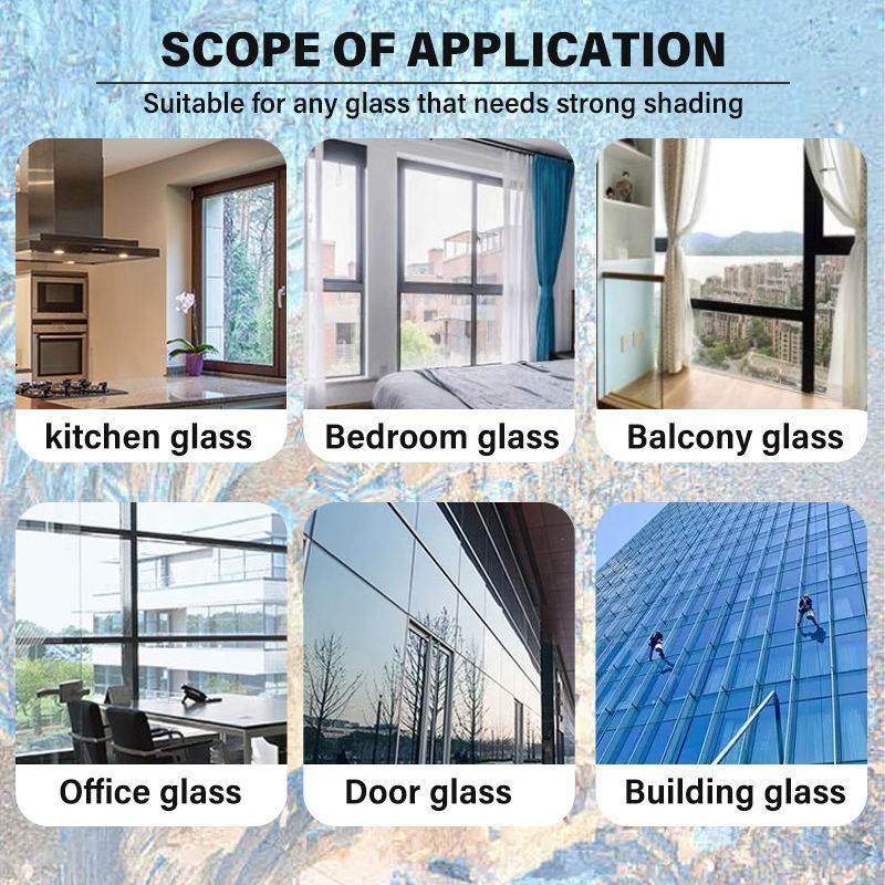 Green Silver UV Blockin Heat Rejection Privacy Decorative Window Building Glass Film