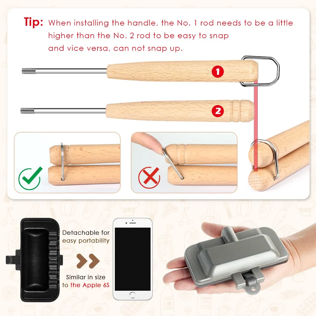 Hot Sale Grilled Cheese Double-Sided Baking Pan Dog Toaster Hot Sandwich Maker